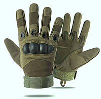 Універсальні повнопалі тактичні рукавички із захистом кісточок Solve Олива D3-PТ359 L EV, код: 8447126