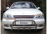 Захист переднього бампера кенгурятник (з нержавіючої сталі) D42 на Chevrolet Lanos Хетчбек 2005-09