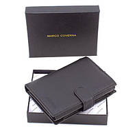 Мужское портмоне из натуральной кожи с секцией для документов 10х14 Marco Coverna M1 (21586) черный z113-2024