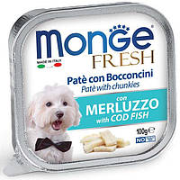 Корм Monge Dog Fresh Merluzzo влажный с треской для взрослых собак 100 гр SC, код: 8452361