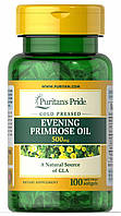 Масло вечерней примулы Puritan's Pride Evening Primrose Oil 500 MG With GLA 100 Softgels FE, код: 7518827