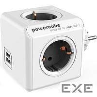 Сетевой разветвитель ALLOCACOC PowerCube Original USB Gray, 4 розетки, 2xUSB (1202GY/DEOUPC)