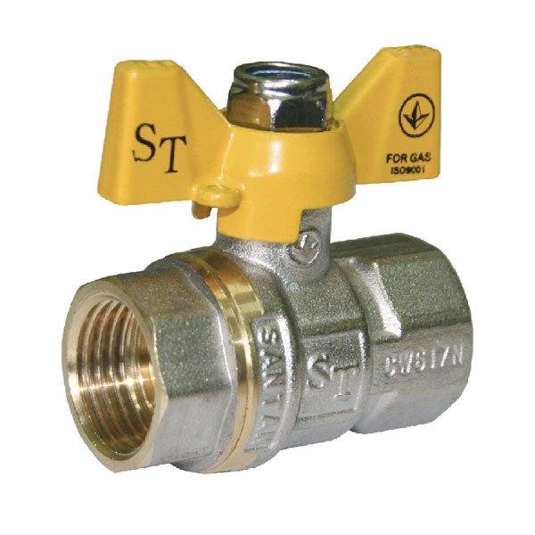 Кран кульовий для газу Santan Professional 602, 1 внутрішній внутрішній, жовтий метелик SC, код: 8209714