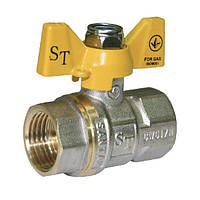Кран кульовий для газу Santan Professional 602, 1 внутрішній, внутрішній, жовтий метелик SC, код: 8209714