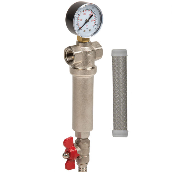 Самопромивний фільтр латунь 1/2 для гарячої і холодної води (100 мікрон) Aquafilter, фото 1