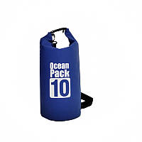 Водонепроницаемый рюкзак гермомешок с шлейкой на плечо Ocean Pack 10 л Blue (5535821540) PM, код: 1925538