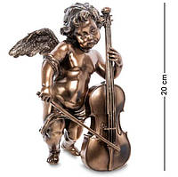 Статуэтка декоративная Ангел с виолончелью Veronese AL32544 OB, код: 6674028