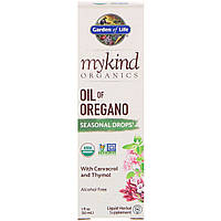 Масло Орегано, Сезонные Капли, MyKind Organics, Garden of Life, 1 жидкая унция (30 мл) BB, код: 2337743