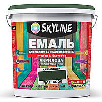 Емаль для підлоги та інших поверхонь акрилова SkyLine Хакі-оліва RAL 6006 3 л MY, код: 7734680