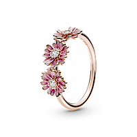 Серебряное кольцо в позолоте Pandora Розовые маргаритки rose 188792C01 52 EM, код: 7361907