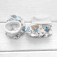 Пинетки Malena носочки мишки 0-3 месяцев белый голубой EM, код: 8418178