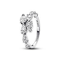 Серебряное кольцо Pandora асимметричное с паве 193004C01 58 EM, код: 8344905