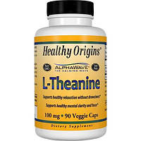 Теанин Healthy Origins L-Theanine 100 mg 90 Veg Caps SX, код: 7517846