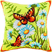 Набір для вишивання декоративної подушки Чарівниця Кропив янки на ромашках 40×40 см V-68 EV, код: 7243023