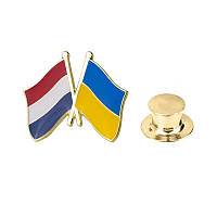 Значок BROCHE Флаг Нидерланды-Украина разноцветный BRGV113229 GR, код: 7784125