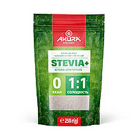 Диетическая добавка сладкий экстракт из листьев стевии Akura STEVIA+ 250 г PI, код: 8176441