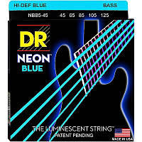 Струны для бас-гитары DR NBB5-45 Hi-Def Neon Blue K3 Coated Medium Bass Guitar 5 Strings 45 1 SP, код: 7416993