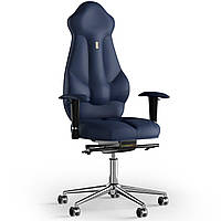 Кресло KULIK SYSTEM IMPERIAL Экокожа с подголовником без строчки Темно-синий (7-901-BS-MC-021 ES, код: 1685886