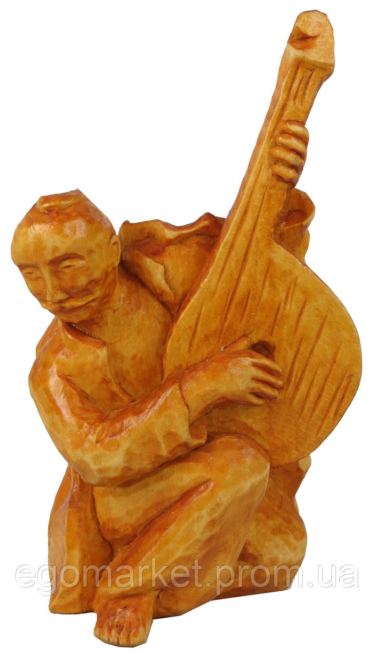 Ексклюзивна статуетка ручної роботи з дерева Cossack Козак Бандурист Бежевий (NA2001-1) EM, код: 8342824