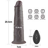 Двошаровий вібратор на присоску Lovetoy Dual Layered Platinum Silicone Rotator Black 8.0 SC, код: 7837804, фото 7