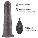 Двошаровий вібратор на присоску Lovetoy Dual Layered Platinum Silicone Rotator Black 8.0 SC, код: 7837804, фото 8