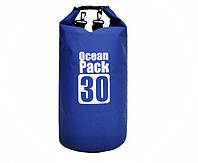 Водонепроницаемая сумка рюкзак гермомешок с шлейкой на плечо Ocean Pack 30 л Blue (57885441) ES, код: 1925532
