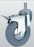 Аппаратное колесо SNB поворотное с отверстием тормозом и резбой 50 мм (3009-S-050-P) PS, код: 1538135