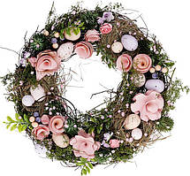Декоративний вінок Pink Flowers діаметр BonaDi 31 см DP85096 SC, код: 8259648