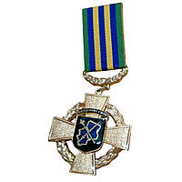 Медаль Mine Козацкий Крест Объединенных сил 2-й степени с бланком 50х53х1,5 мм Золотистый (hu PP, код: 7738083