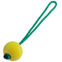 Плавающий резиновый мяч с ручкой для собак Sprenger 6,5 см Желтый (4022853147226). SX, код: 7937411