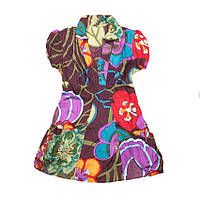 Платье Карма С Карманами Коттон Размер L Баклажановый фон Цветочный Принт (20453) SX, код: 5538383