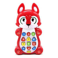 Музыкальный развивающий телефон Лысенок Limo Toy 7614 UA красный OM, код: 8357599