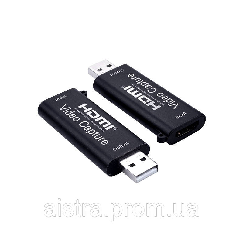 Перехідник відео Lucom USB2.0 A-HDMI M F (V.Capture) відеозахват video capture 1080p чорний ( UT, код: 7455070 - фото 1 - id-p2158241545