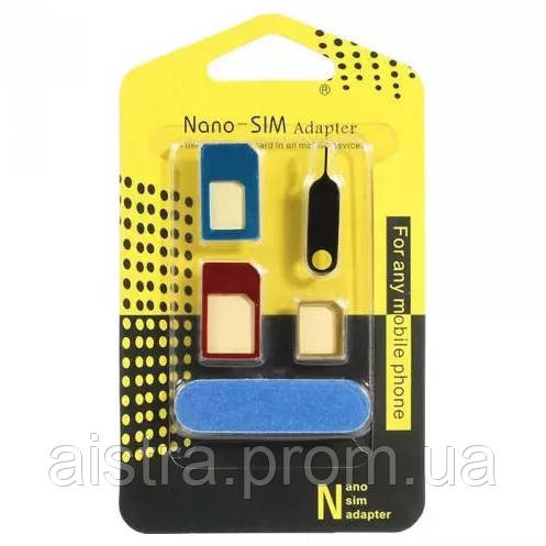 Набор адаптеров Nano Sim 5 в 1 Nano Sim VigohA UT, код: 8196389 - фото 2 - id-p2158241547