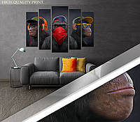 Модульна картина Poster-land у вітальню спальню Три мудрі мавпи Art-480_5 ( 80х118см ) Post KM, код: 6501979