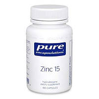 Цинк, Pure Encapsulations, Zinc, 15 мг, 180 капсул (21544) PS, код: 1535718