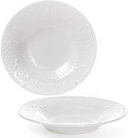 Набор Bona 6 суповых тарелок Leeds Ceramics диаметр 23см каменная керамика Белые DP40082 US, код: 7426231