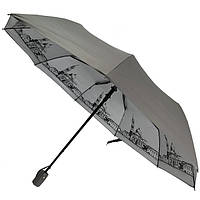 Зонт полуавтомат женский TheBest F713 на 9 спиц с внутренним рисунком Серый MP, код: 8060038