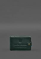 Кожаная обложка-портмоне для удостоверения участника боевых действий (УБД) Зеленая BlankNote FS, код: 8321835
