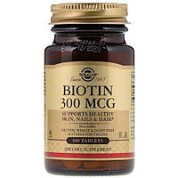 Биотин Solgar Biotin 300 mcg 100 Tabs GT, код: 7519078