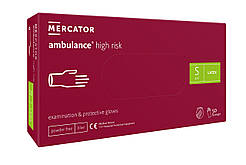 Рукавиці латексні Mercator Medical Ambulance High Risk підвищеної міцності S Сині 50 шт (0 SC, код: 8246368
