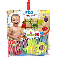 Игрушки для купания Kinderenok Fixi Веселые овощи и игровое поле TO, код: 7927809