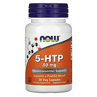 5-HTP 5-гидрокситриптофан Now Foods 50 мг 30 вегетарианских капсул EJ, код: 7701547