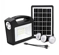 Портативная аккумуляторная станция для зарядки с фонарем солнечной панелью GDTIMES GD-103 пл CP, код: 8228781