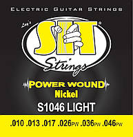 Струны для электрогитары 6 шт SIT SITS1046 Light Power Wound Nickel Guitar Strings 10 46 PS, код: 2660175