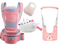 Хипсит эрго-рюкзак кенгуру переноска Baby Carrier 6 в 1 слюнявчик и игрушка Пушин кот Луна (n GT, код: 7759458