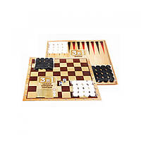 Шахматы набор 3 в 1 шахматы шашки нарды M-toys (S0011) GR, код: 7408595