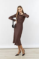 Платье женское с длинным рукавом S коричневый Yuki ЦБ-00235472 OS, код: 8418868