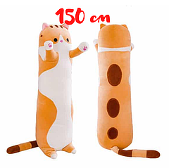 М'яка іграшка плюшевий довгий кіт батон подушка обіймашка Masyasha Колір Рудий 150см KB-R150