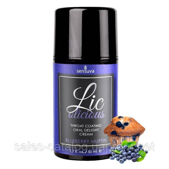 Гель для мінету зі смаком чорничного мафіну Sensuva — Lic-o-licious Blueberry Muffin 50 мл (SC, код: 5563672